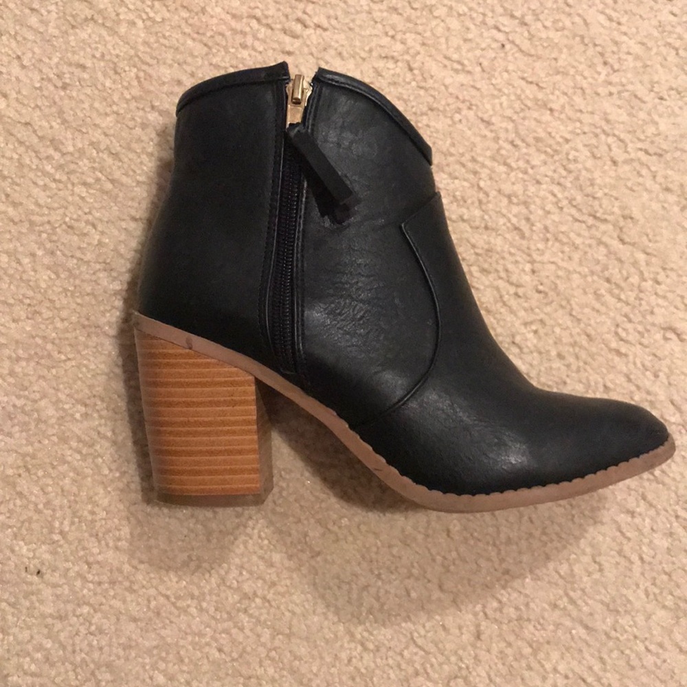 Black Leather Booties